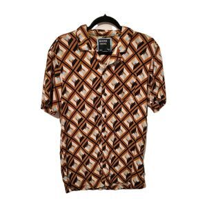 Reverse ThreadsButton Up Shirt Charlie Mocha Bisque Brown Cove Casual Sm Brown